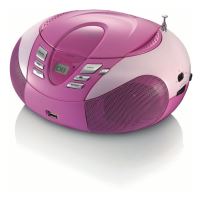 Lenco SCD-37 USB Pink - Prenosný CD / MP3 prehrávač s FM rádiom a USB vstupom
