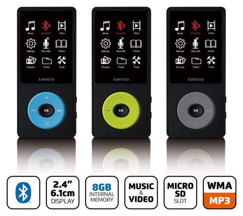 Lenco Xemio-860GN - MP4 přehrávač, 8GB s Bluetooth