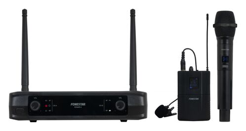 Fonestar SONAIR-2MP - Sada ručního a klopového mikrofonu s pevnou frekvencí v UHF pásmu