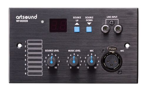 ART SOUND WP-8000B - nástenný drôtový ovládač k MAT-8000 s lokálnymi vstupmi