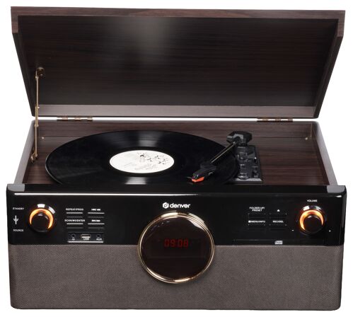 Denver MRD-180 - Minisystém s gramofonem, FM/DAB+, přehrává kazety, CD, USB, Bluetooth