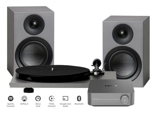 Pro-Ject WiiM PHONO SET -  set pro streamování se zesilovačem WiiM a gramofonem, šedý