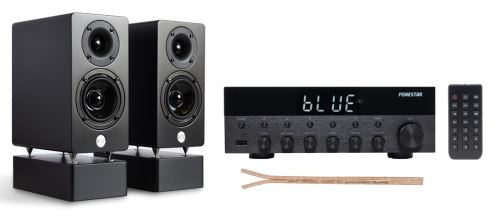Set WRS MM2 black passive + Fonestar AS-1515 + reprokabel AQ 615